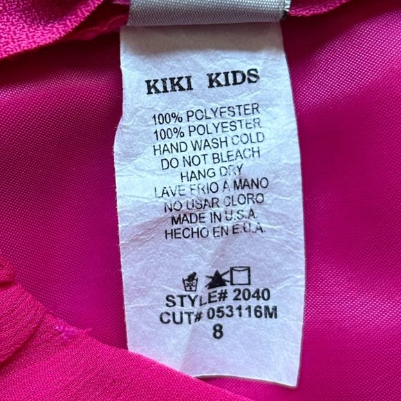 Girls Fuchsia dress Chiffon with asymetric Ruffle - Picture 9 of 12